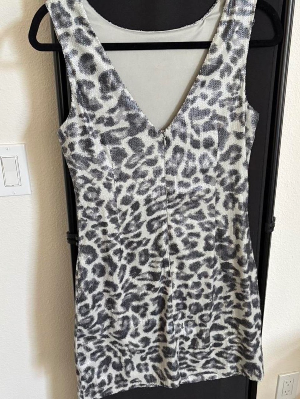 Sequin Cheetah Print Mini Dress